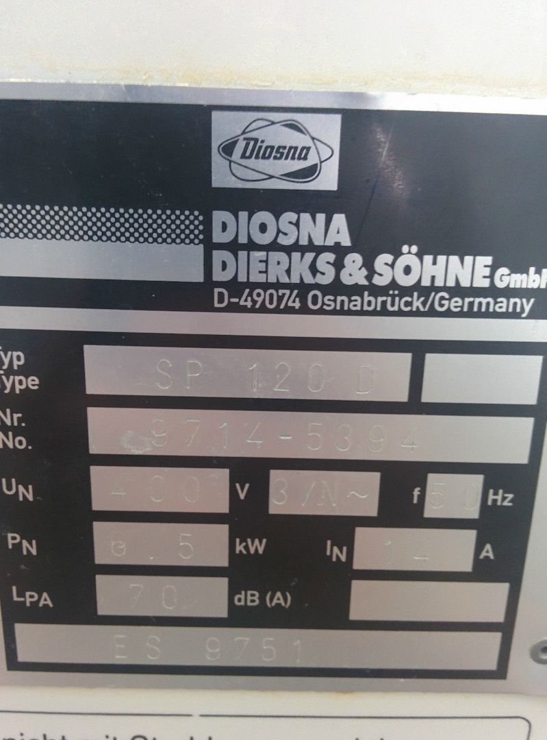 Diosna fahrbarer Spiralteigkneter SP 120 D mit 2 Gängen 2 Uhren und Abdeckhaube