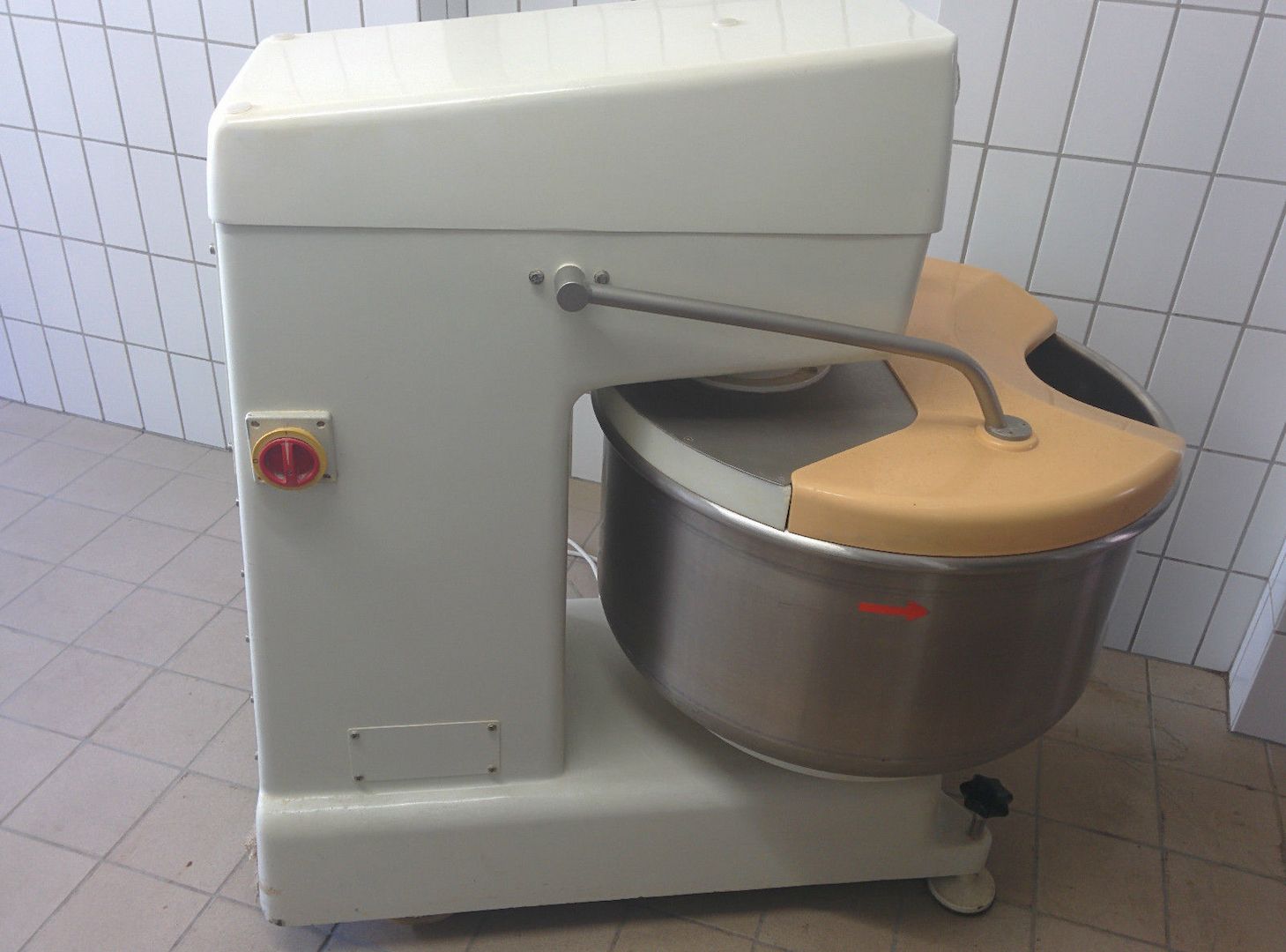 Diosna fahrbarer Spiralteigkneter SP 120 D mit 2 Gängen 2 Uhren und Abdeckhaube