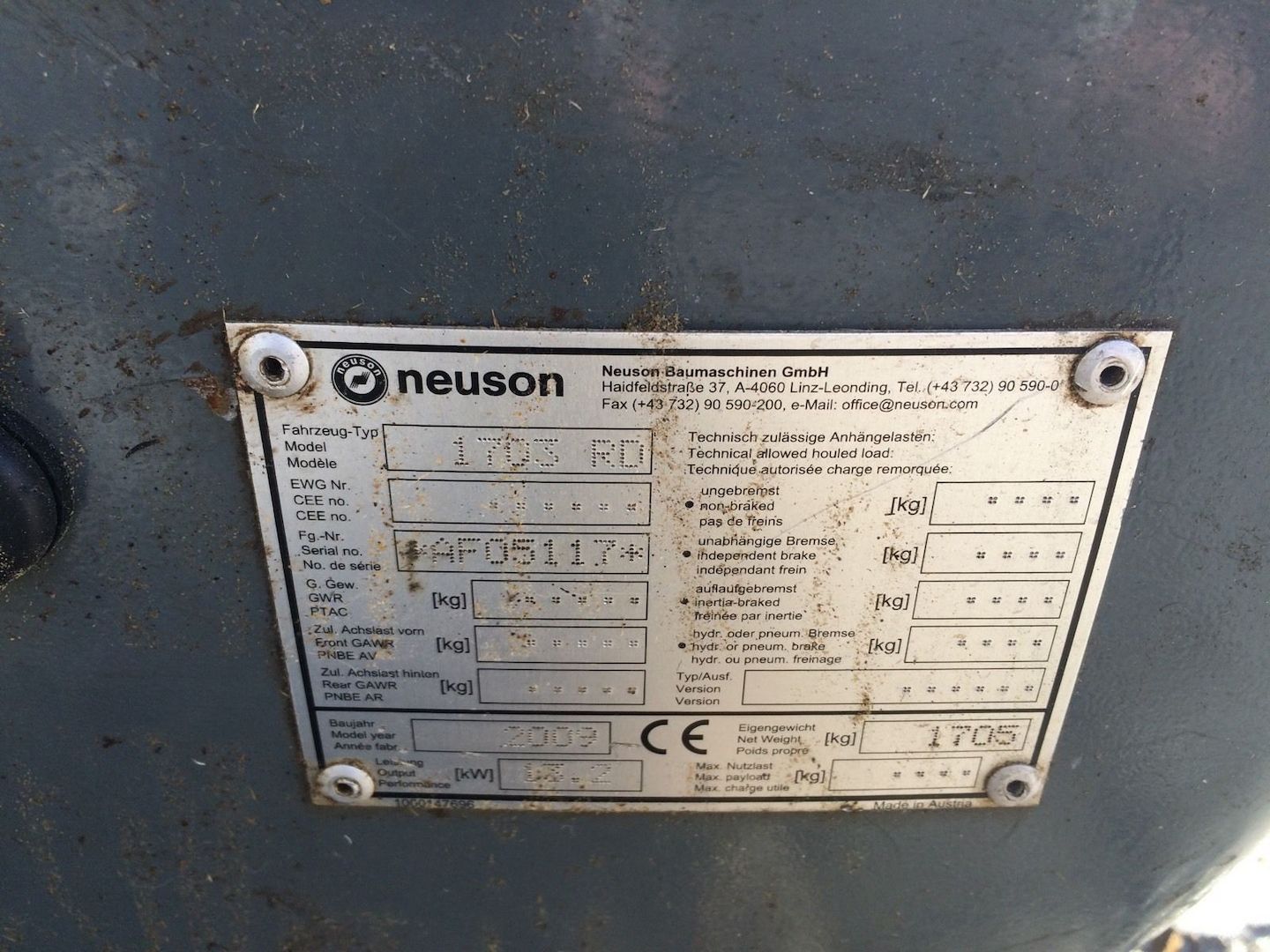 Minibagger Bagger Neuson 1703 RD Bj 2009 - 1910 Stunden