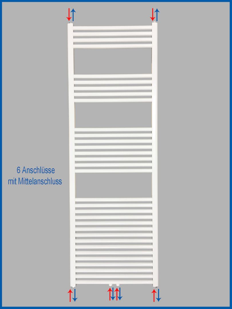 Badheizkörper SMYRNA Weiß 600 x 1600 mm. Gerade Mittelanschluss Badheizkörper SMYRNA Weiß 600 x 1600 mm. Gerade Mittelanschluss