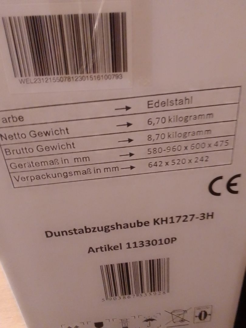 Abdunsthaube Einbauspüle