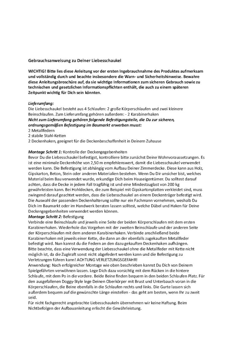 Luxuriöse Liebesschaukel schwarz unbenutzt Neu!!!