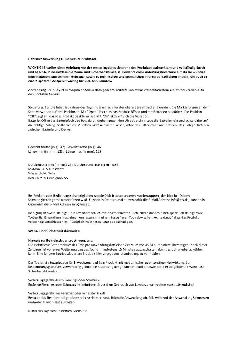 Mini Vibrator mit abgeflachter Spitze, 12 cm pink Neu!!! Unbenutzt