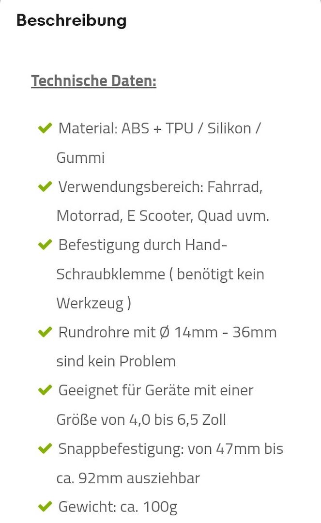 Fahrrad Handy Halterung Für ZTE Blade V30 Vita Lenker Halter Roller Scooter