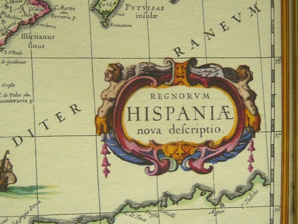 Iberische Halbinsel Grafik alt 56x46. B094