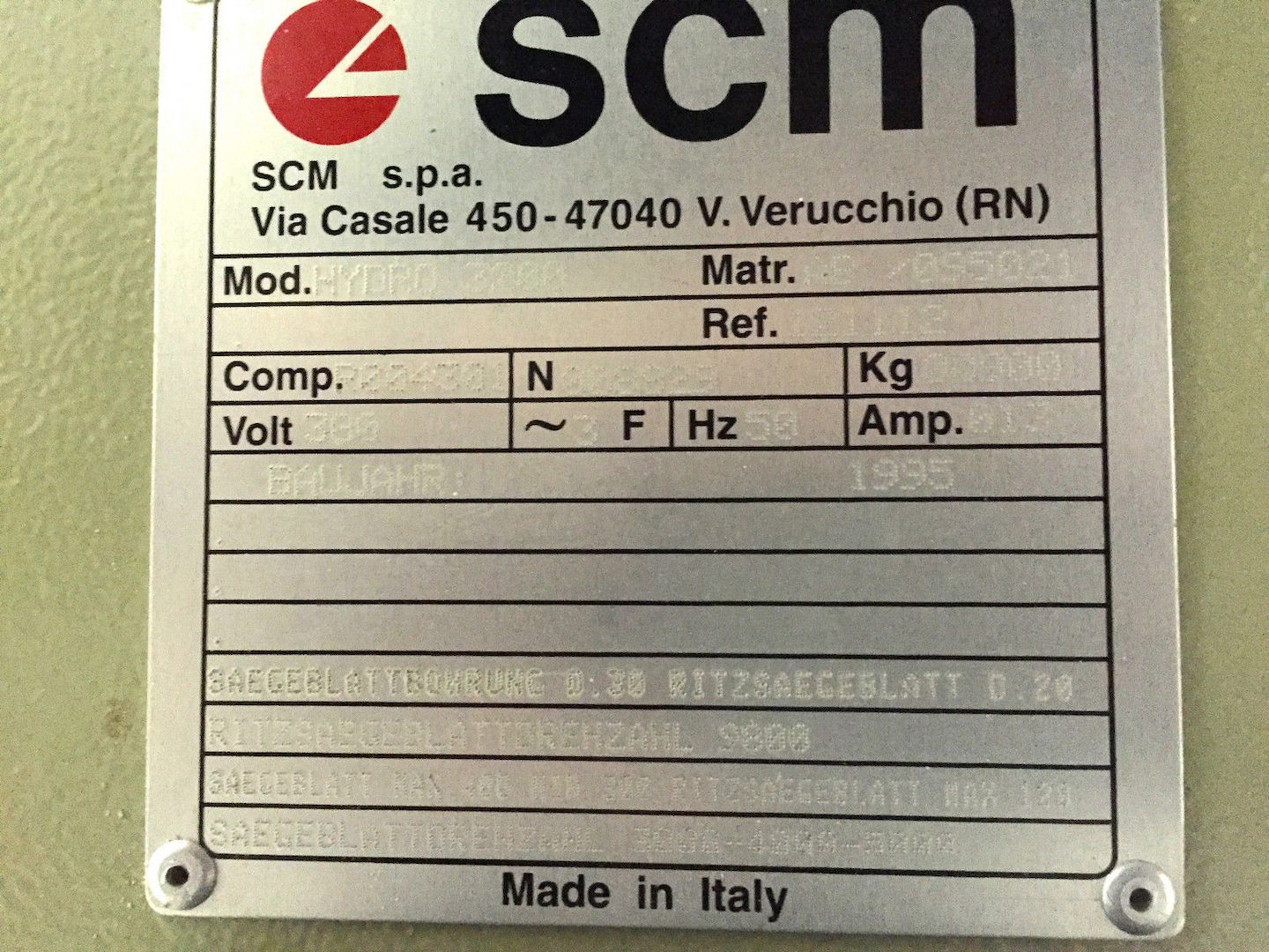 SCM Formatkreissäge Hydro 3200, Altendorf, Format 4, Felder, Kreissäge