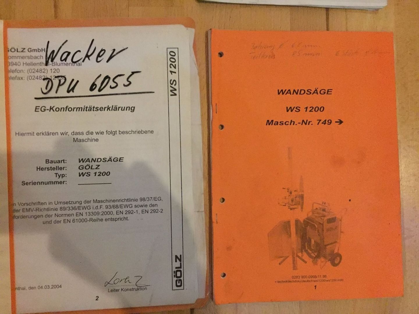 Wandsäge Hysquarna, Gölz, Dimas WS 1200