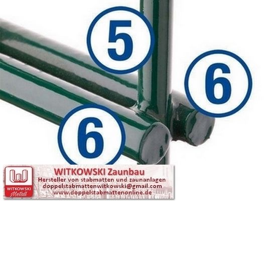 Doppelstabmatte 2D / Zaunfeld - 830x2500 mm - Drahtstärke Ø 6/5/6 mm