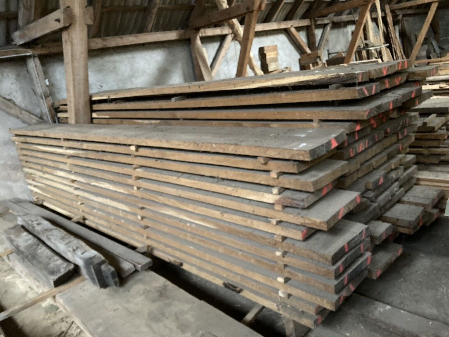 62 trockene Eiche Bohlen 50 mm, 400 cm = 96,40 qm  4,82 cbm