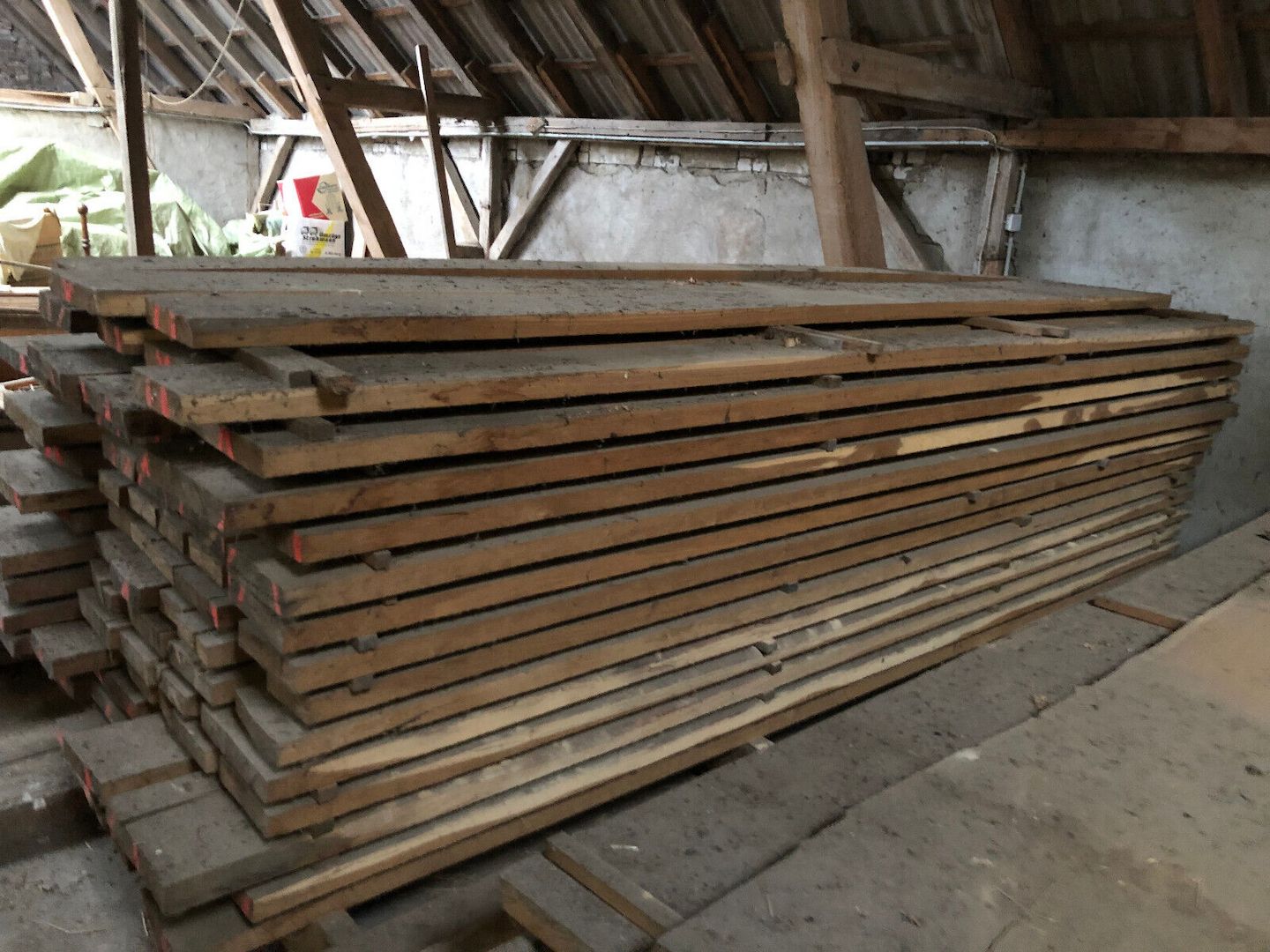 62 trockene Eiche Bohlen 50 mm, 400 cm = 96,40 qm  4,82 cbm