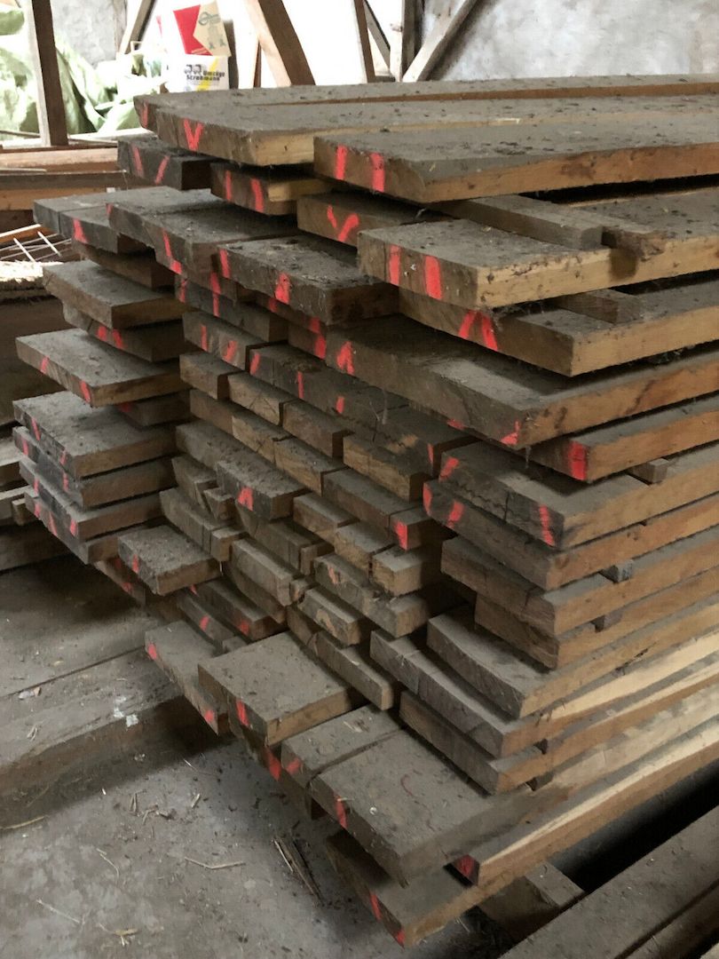 62 trockene Eiche Bohlen 50 mm, 400 cm = 96,40 qm  4,82 cbm