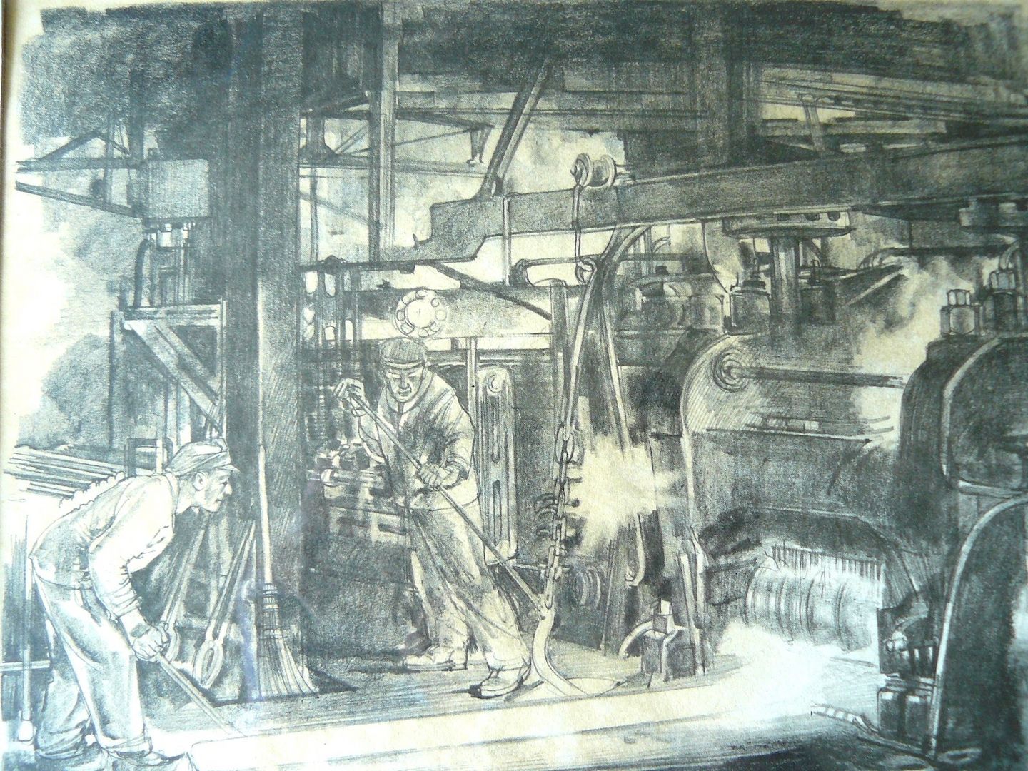 Walzenstraße feine alte Grafik 62x48. B028