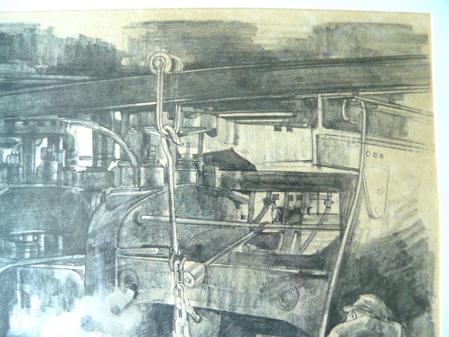 Walzenstraße feine alte Grafik 62x48. B028