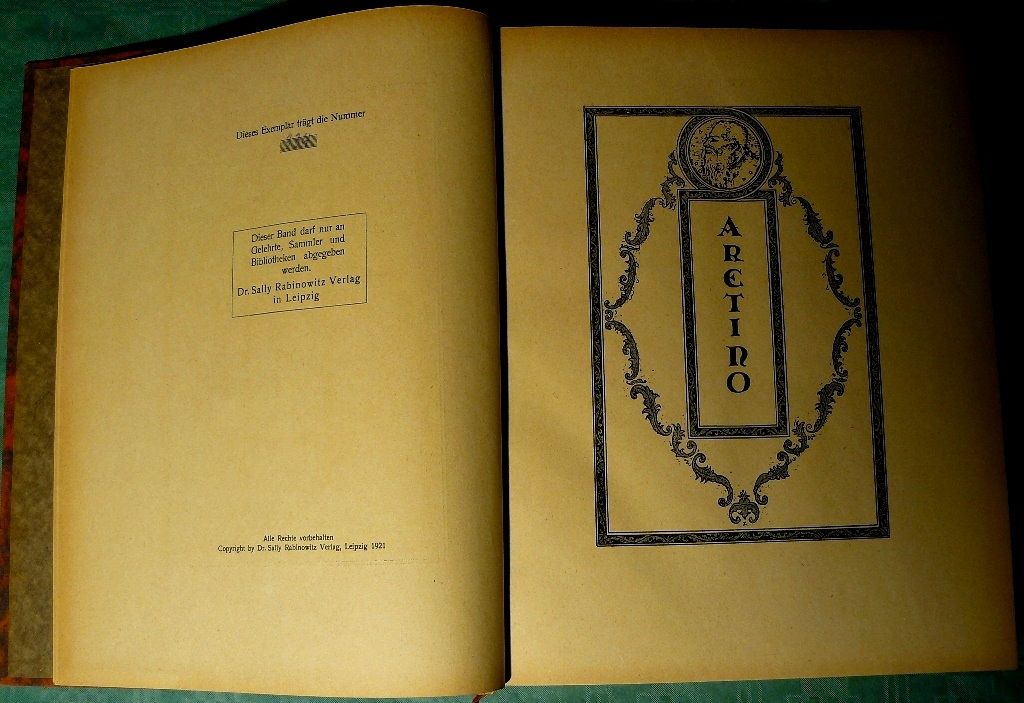 Die Gespräche des Pietro Aretino 103 J. alt. BU007