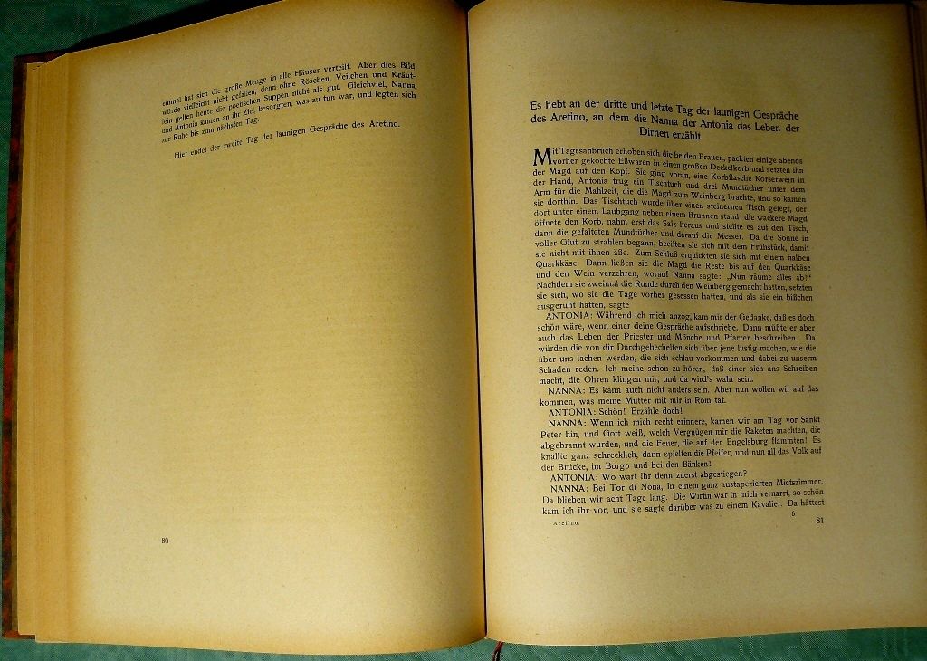 Die Gespräche des Pietro Aretino 103 J. alt. BU007