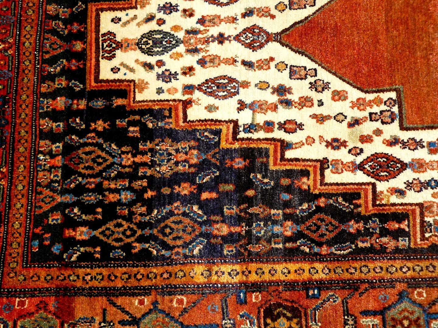 Sammlerteppich Senneh 257x119 19. Jh. T127