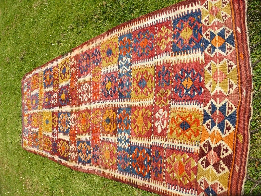 Sammlerteppich Kazak Kelim 390x126 19. Jh. T012