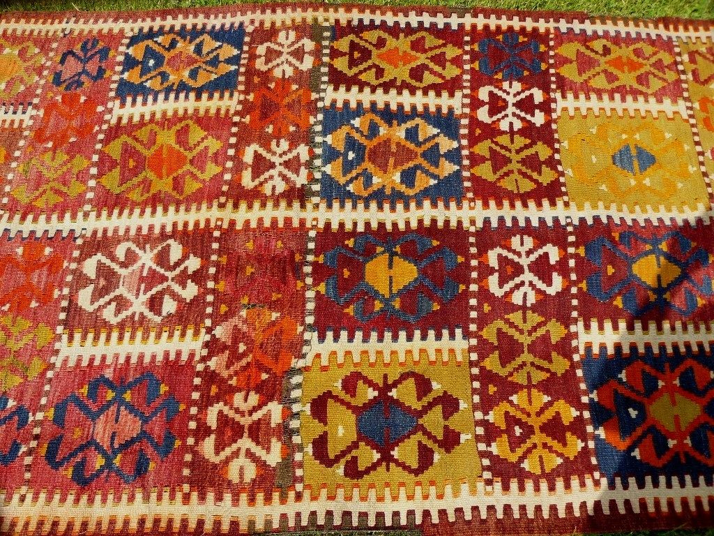 Sammlerteppich Kazak Kelim 390x126 19. Jh. T012