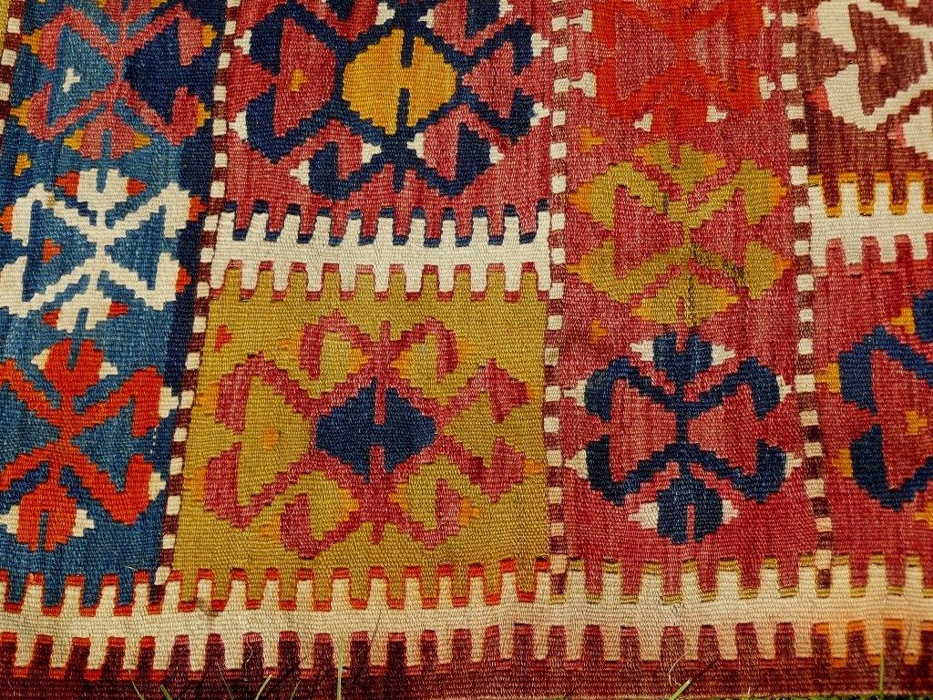 Sammlerteppich Kazak Kelim 390x126 19. Jh. T012