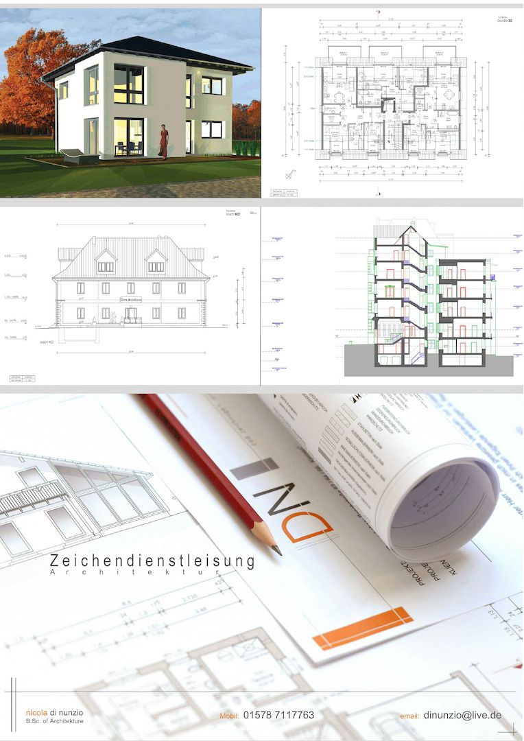Bauzeichnungen, Baupläne, Grundrisse, Ansichten, 3D …