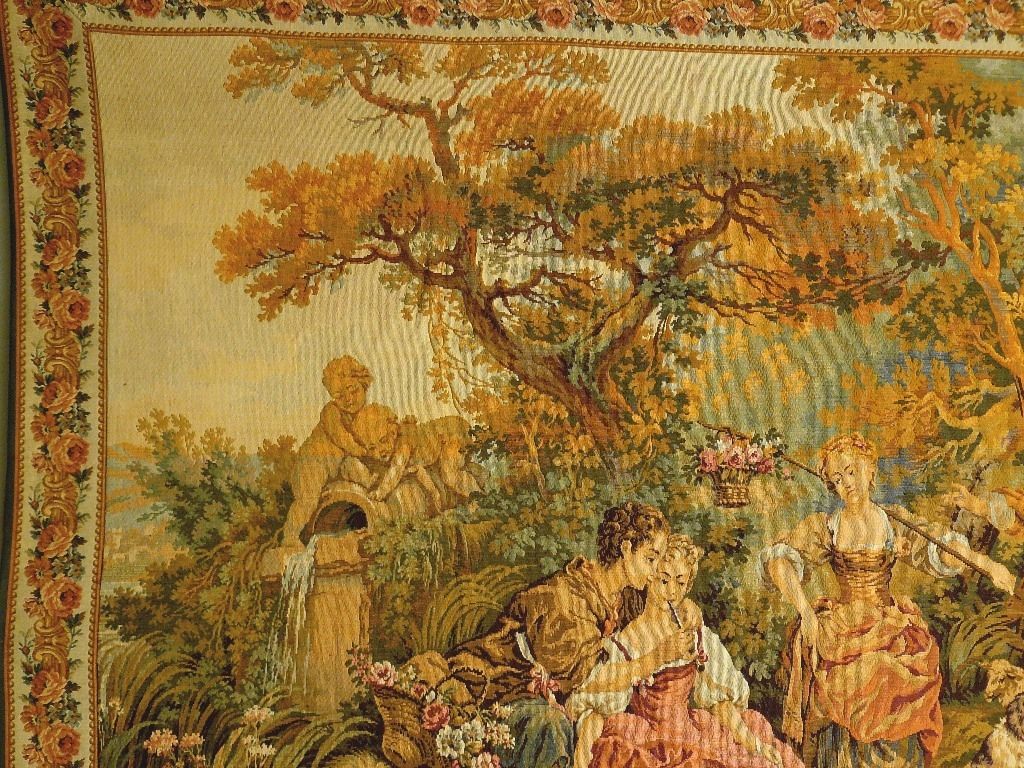 Repräsentativer Gobelin Bildteppich antik 207x157. G062