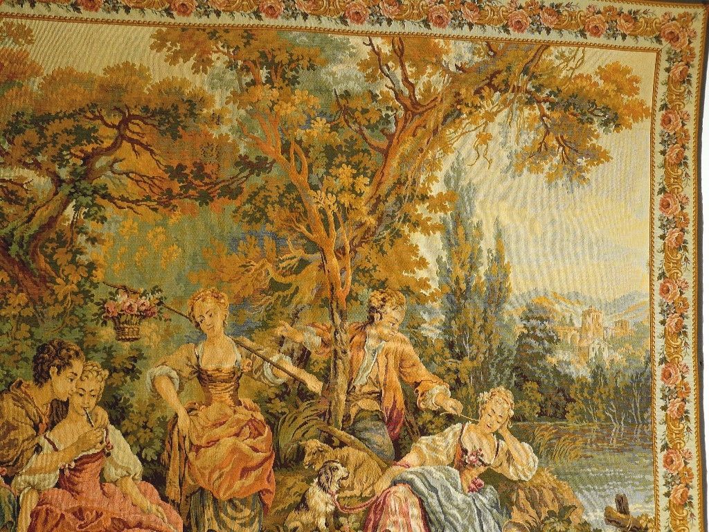Repräsentativer Gobelin Bildteppich antik 207x157. G062