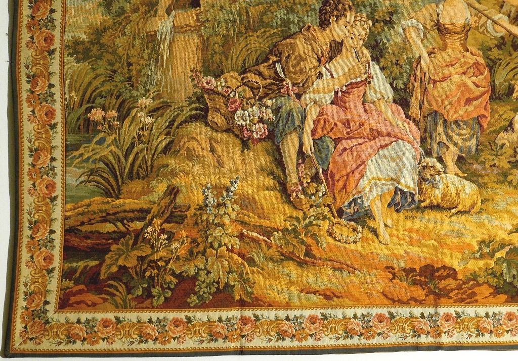 Repräsentativer Gobelin Bildteppich antik 207x157. G062