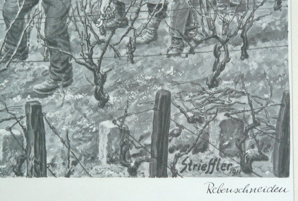 Strieffler Heinrich Rebenschneiden Grafik 42x32. B068