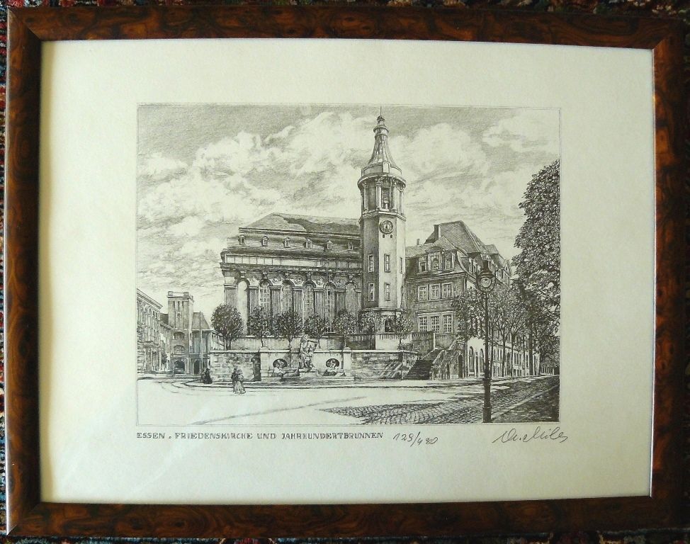 Friedenskirche Jhdt.-Brunnen Litho. 43x33. B087