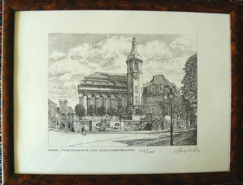 Friedenskirche Jhdt.-Brunnen Litho. 43x33. B087