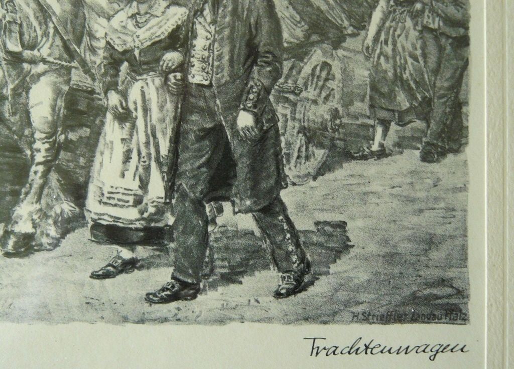 Strieffler Heinrich Trachtenwagen Grafik 42x32. B078