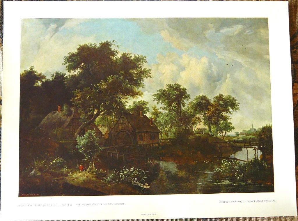 Meindert Hobbema Kunst-Druck 115 J. alt 36x27. B089