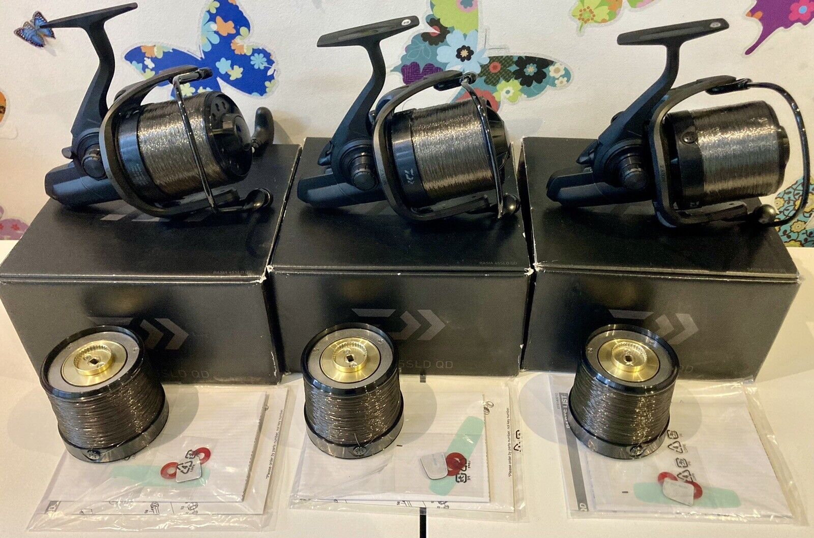 3 x Daiwa Basia SLD QD. BasiAir/DCR-Stil schwarze