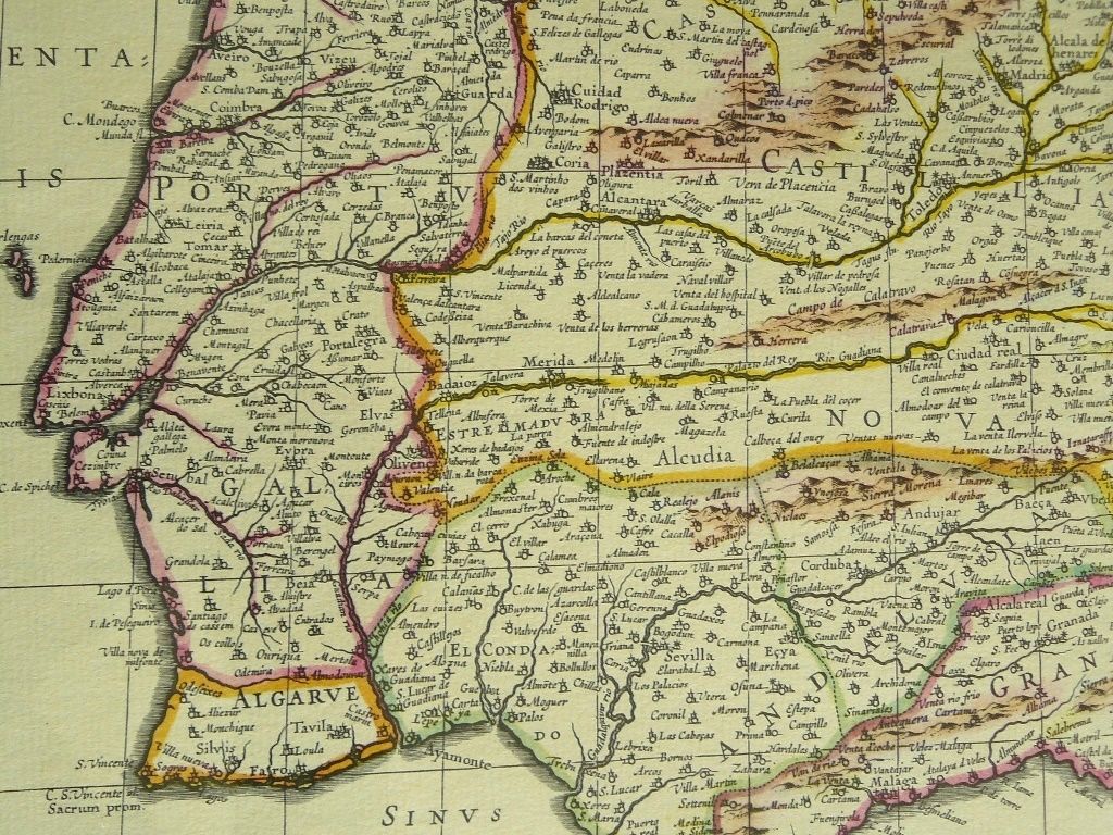 Iberische Halbinsel Grafik alt 56x46. B094