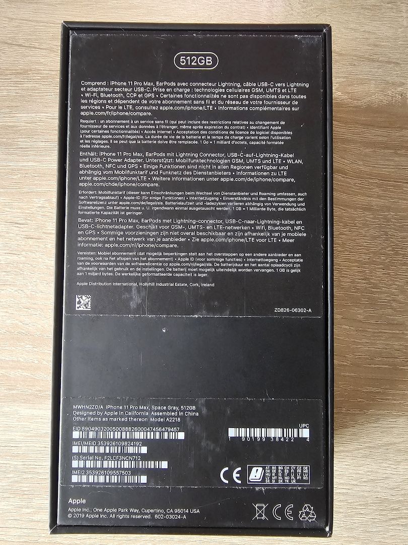 Apple Iphone Pro Max 11 spacegrau 512 GB