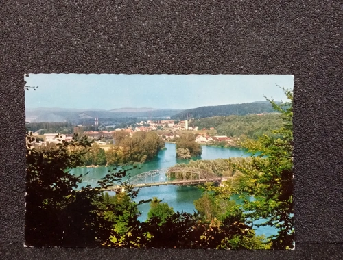 Ansichtskarte-Koblenz, Zusammenfluss Aare/Rhein.