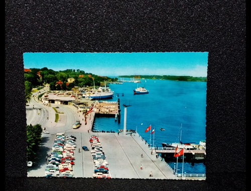 Ansichtskarte-Kiel, Fährschiff am Oslo-Kai.