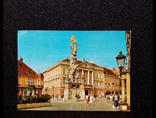 Ansichtskarte-Baden bei Wien. Hauptplatz mit Pestsäule.