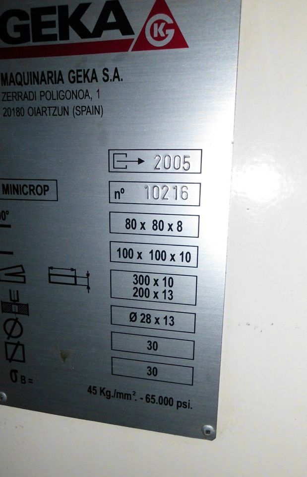 GEKA Minicrop 45 Stanze Lochstanze Profilstahlschere