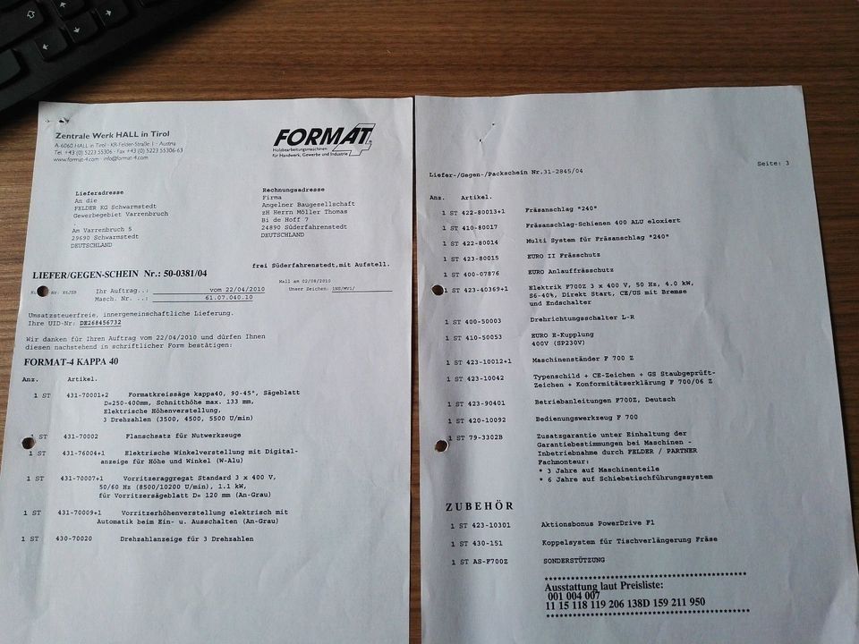 Formatkreissäge FORMAT 4 TYPE KAPPA 4006