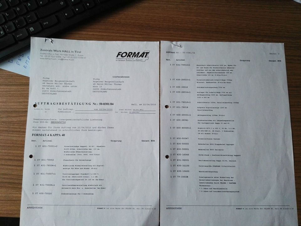 Formatkreissäge FORMAT 4 TYPE KAPPA 4006