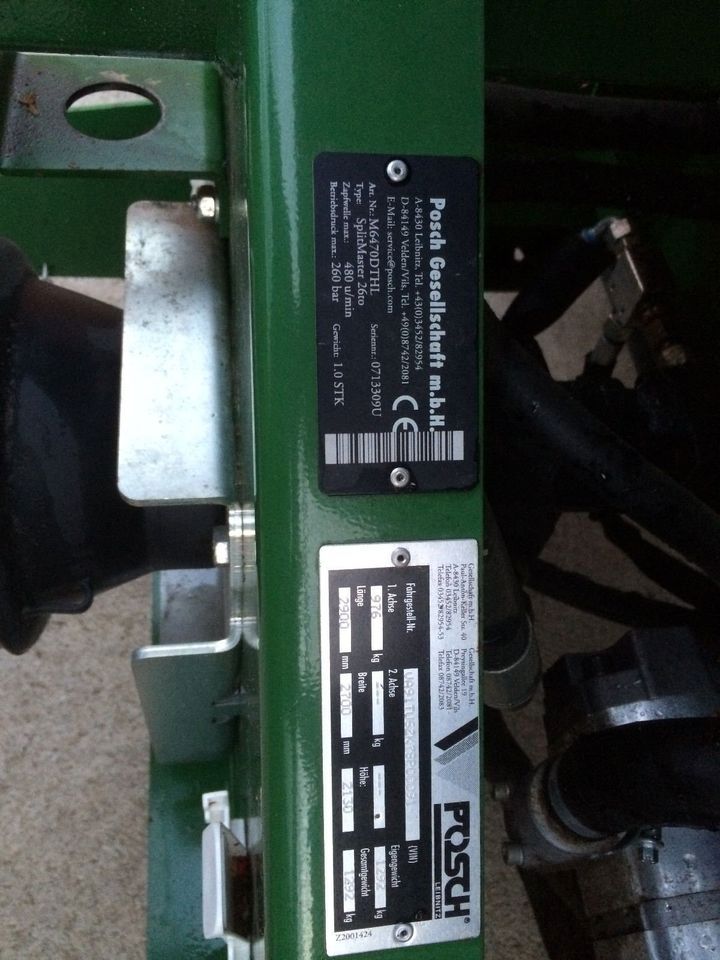 Posch Splitmaster 26 Tonnen mit Fahrwerk - Elektro und Zapfwellenantrieb