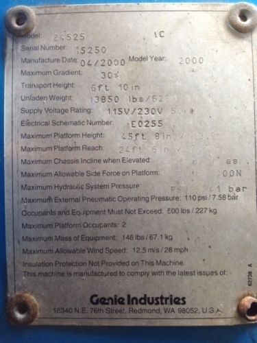 Steiger Arbeitsbühne Arbeitshebebühne Hubarbeitsbühne Genie Z4525RT