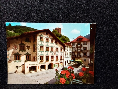 Ansichtskarte-Stadtplatz in Landeck-Tirol.