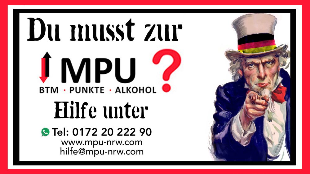 MPU,Vorbereitung,Training,Hilfe,BTM,Alkohol,Punkte,Führerschein zurück !