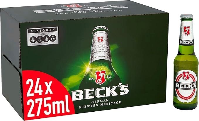 Beck's Original German Pilsner Lager Beer 24x275ml Bottles, 4% ABV