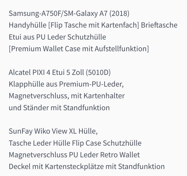 Versch Handyhüllen (3 Stück)