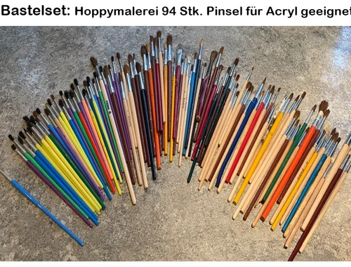 Ein Bastelset 1)Pinsel 94stk für Hobbymalerrei +Acrylmalerei