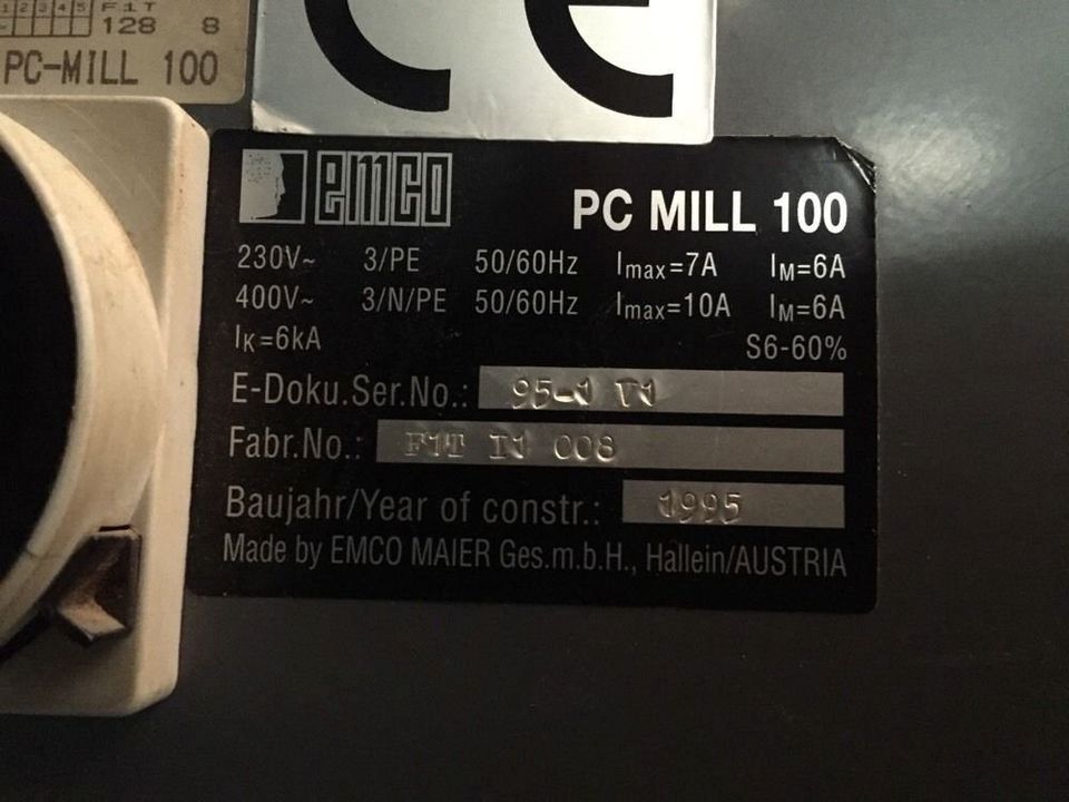 Fräsmaschinen CNC Fräse EMCO PC MILL 100 Bj 95 TOP!