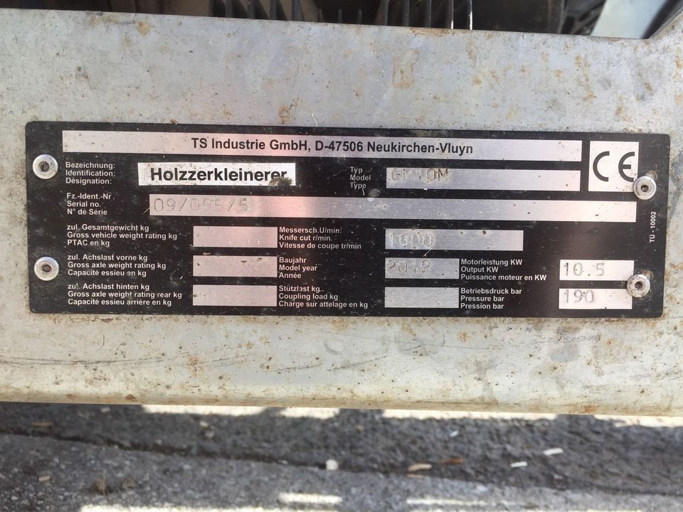Holzhäcksler, Schredder TS GM 10M